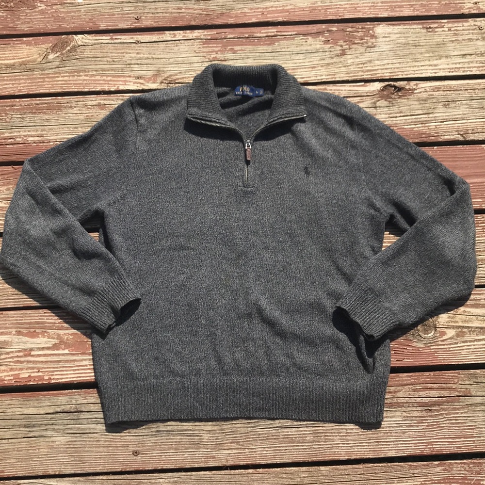 Polo Ralph Lauren Gray Knit 1/4 Zip Sweater